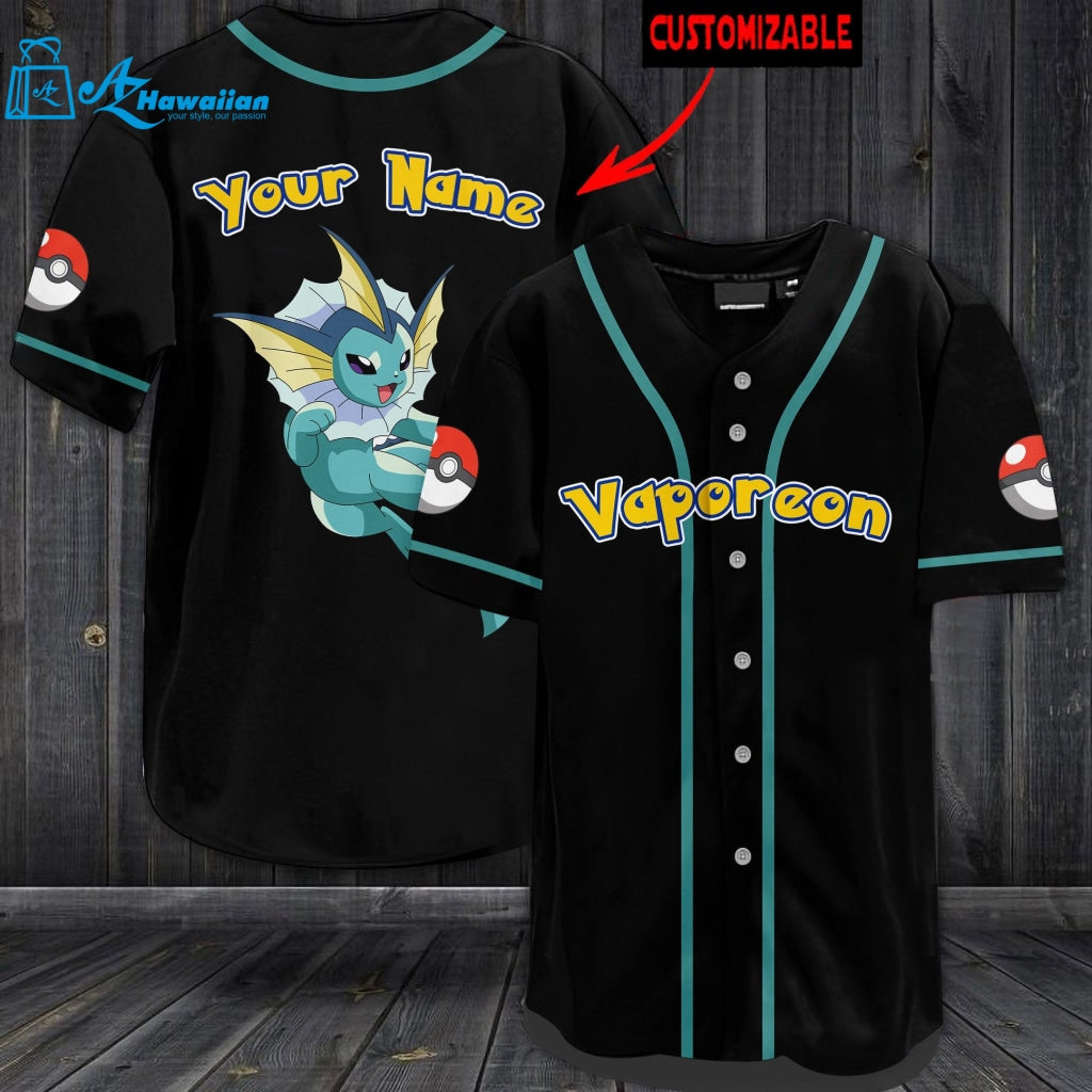 Personalized Vaporeon Baseball Jersey 