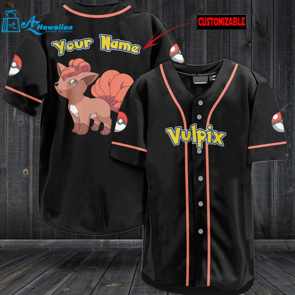 Personalized Vulpix Baseball Jersey 