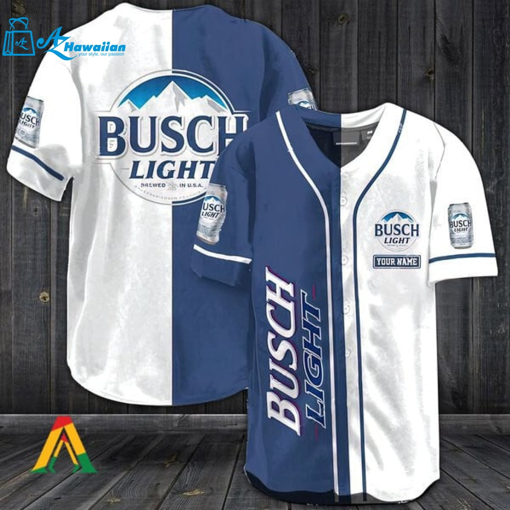 Personalized White Busch Light Baseball Jersey