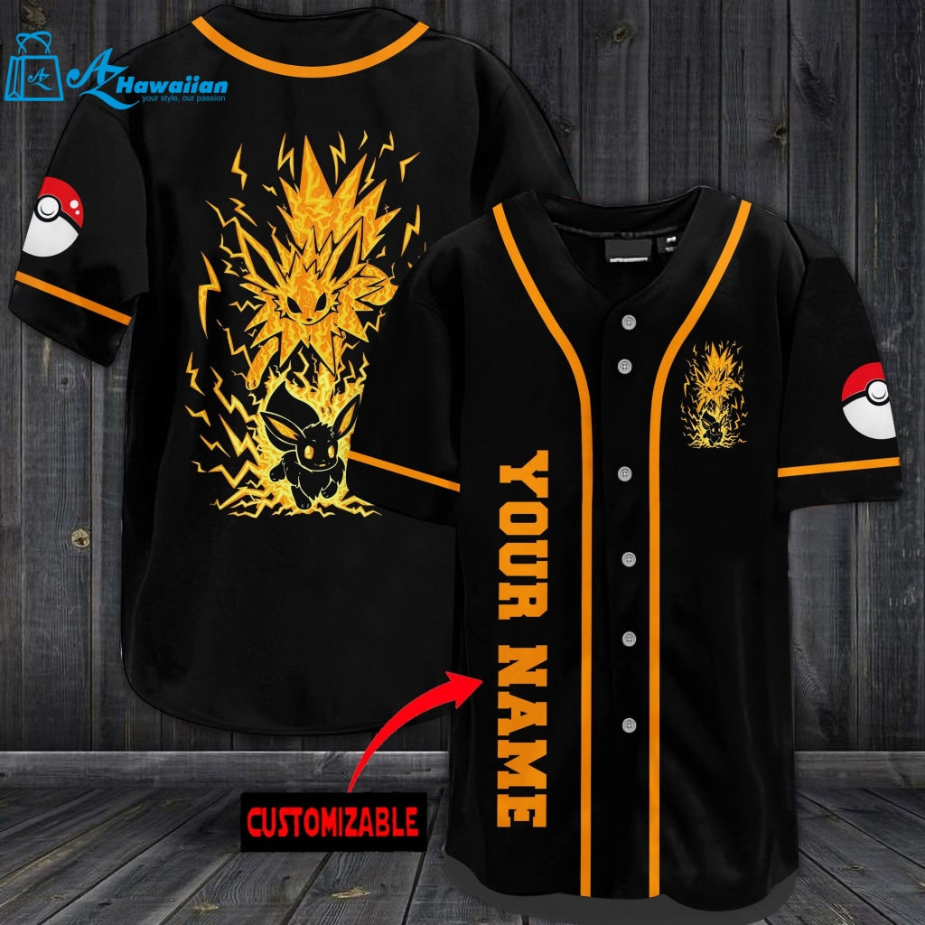 Personalized Yellow Eevee Baseball Jersey 