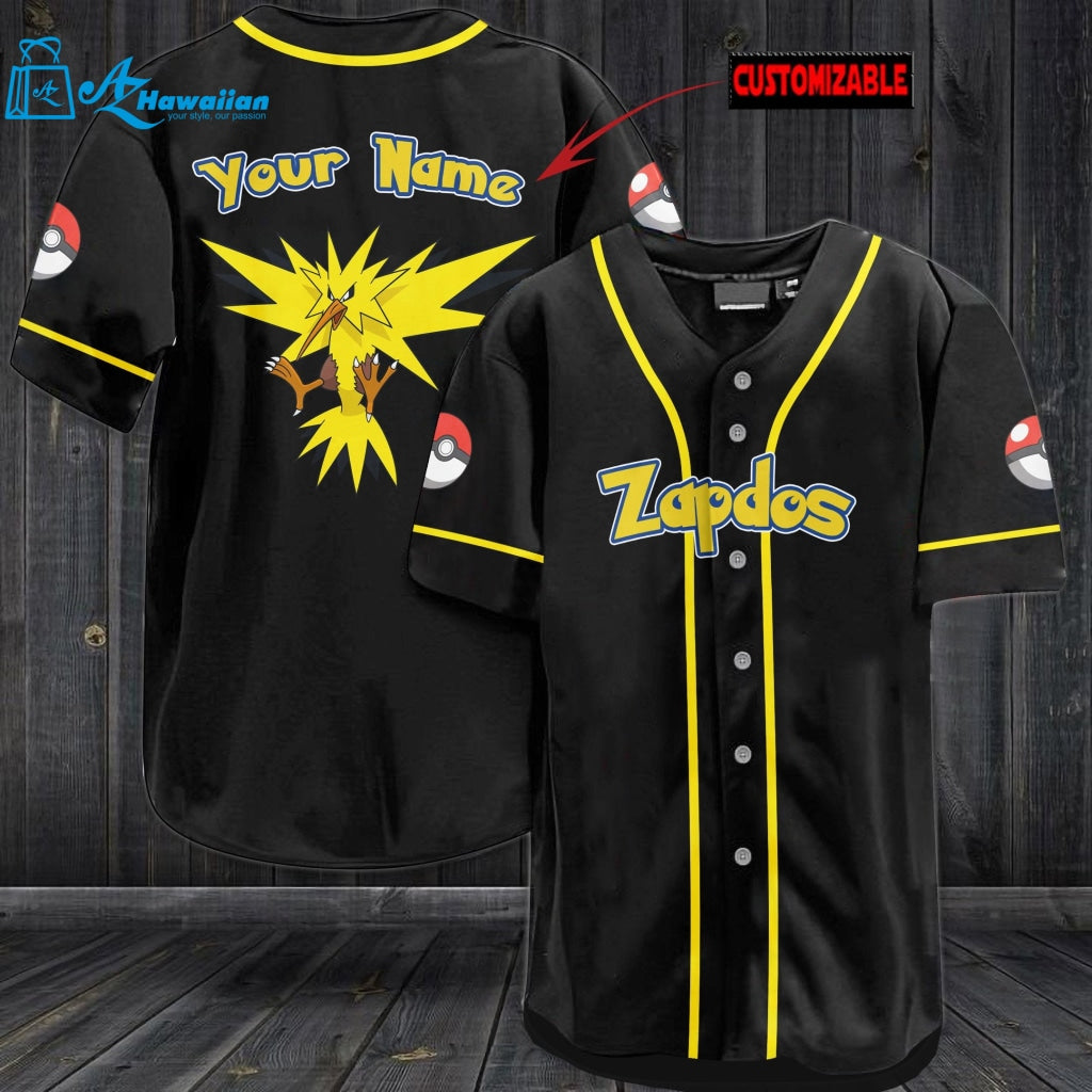 Personalized Zapdos Baseball Jersey 