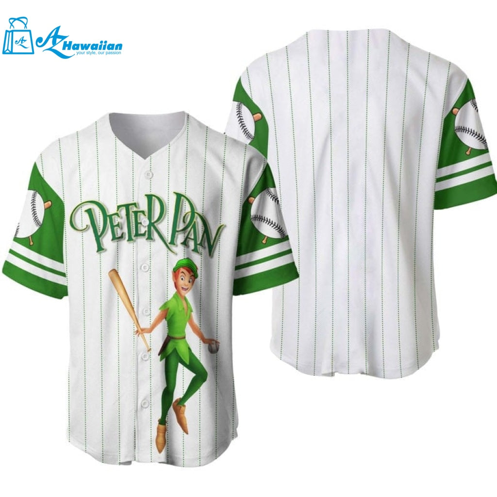 Peter Pan All Over Print Pinstripe Baseball Jersey 