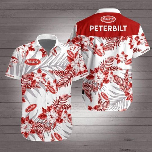 Peterbilt Hawaiian Tropical Hawaiian Graphic Print Short Sleeve 