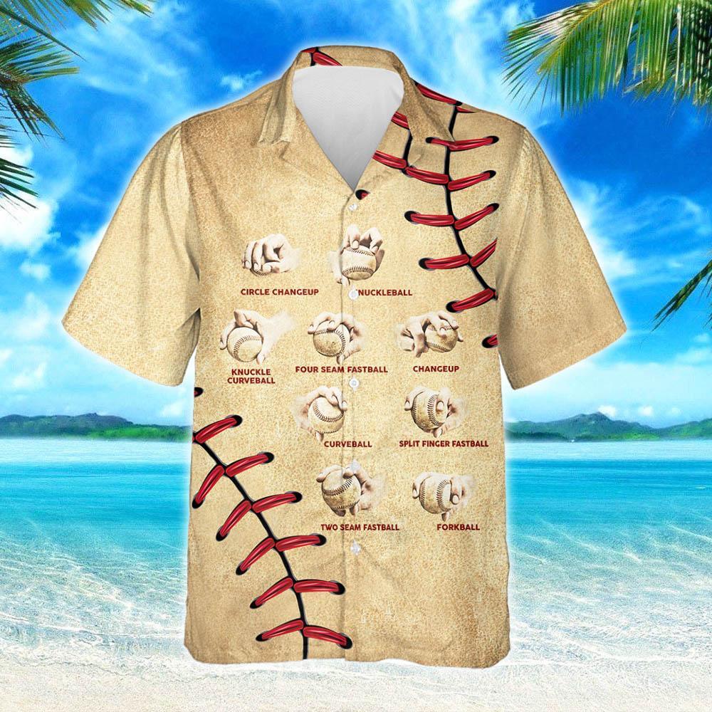 Baseball Pitching Grips Hawaiian Shirt Thh3193Hw