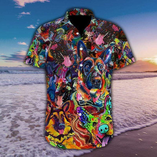 German Shepherd Dog Hawaiian Shirt | For Men & Women | Adult | HW6172