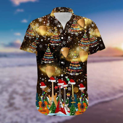 Hawaiian Aloha Shirts Guitar Christmas Tree #H