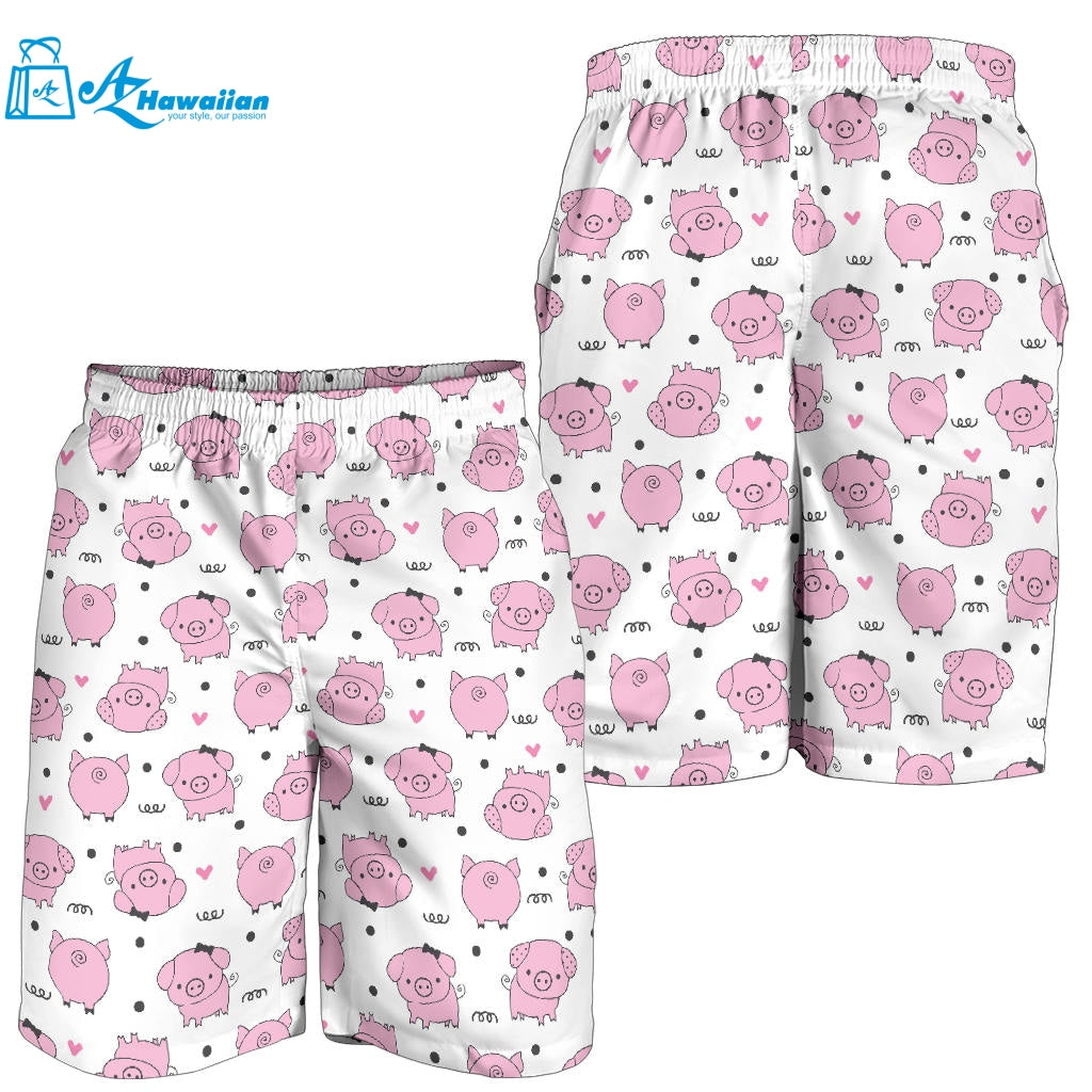 Pig Pattern Print Design 03 Men Shorts