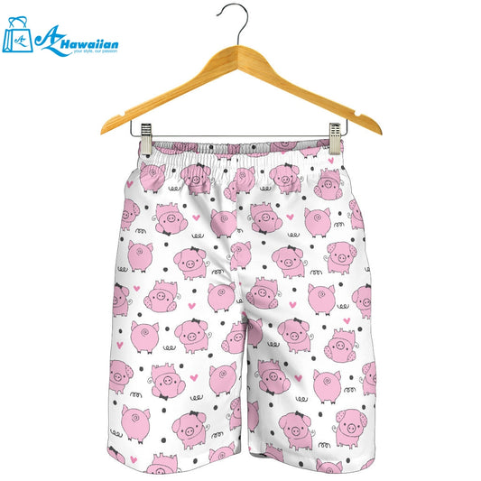 Pig Pattern Print Design 03 Men Shorts