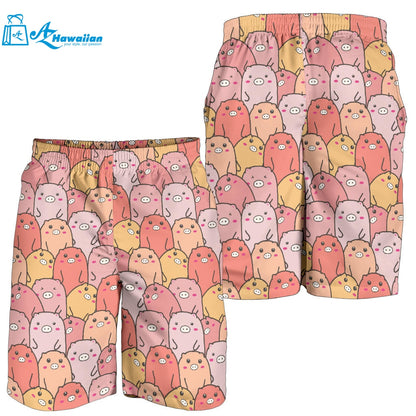 Pig Pattern Print Design 04 Men Shorts