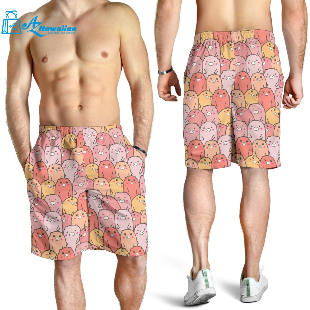 Pig Pattern Print Design 04 Men Shorts