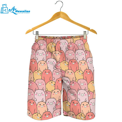 Pig Pattern Print Design 04 Men Shorts