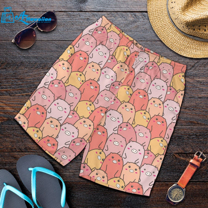 Pig Pattern Print Design 04 Men Shorts