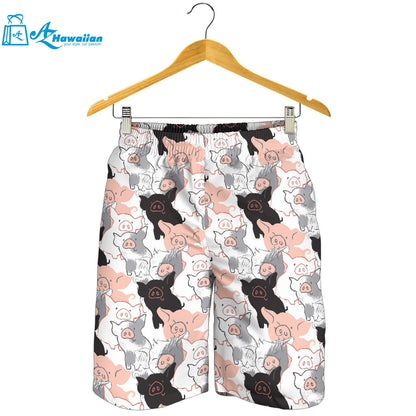 Pig Pattern Print Design 05 Men Shorts