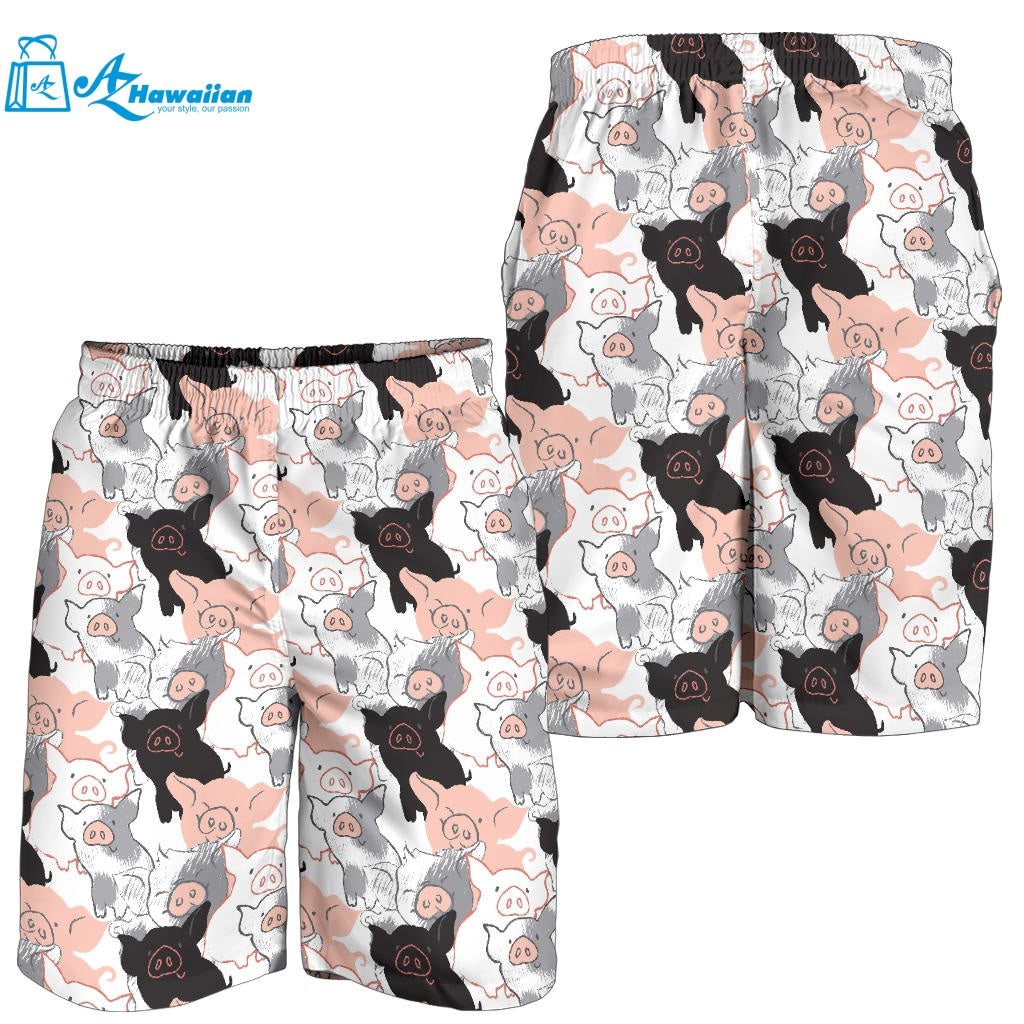 Pig Pattern Print Design 05 Men Shorts