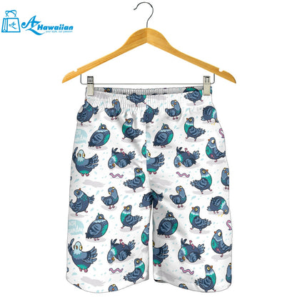 Pigeon Pattern Print Design 02 Men Shorts