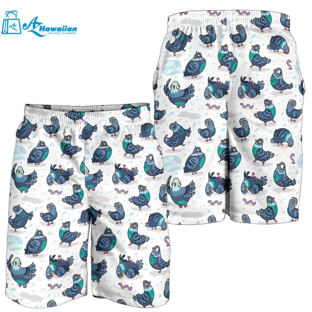 Pigeon Pattern Print Design 02 Men Shorts