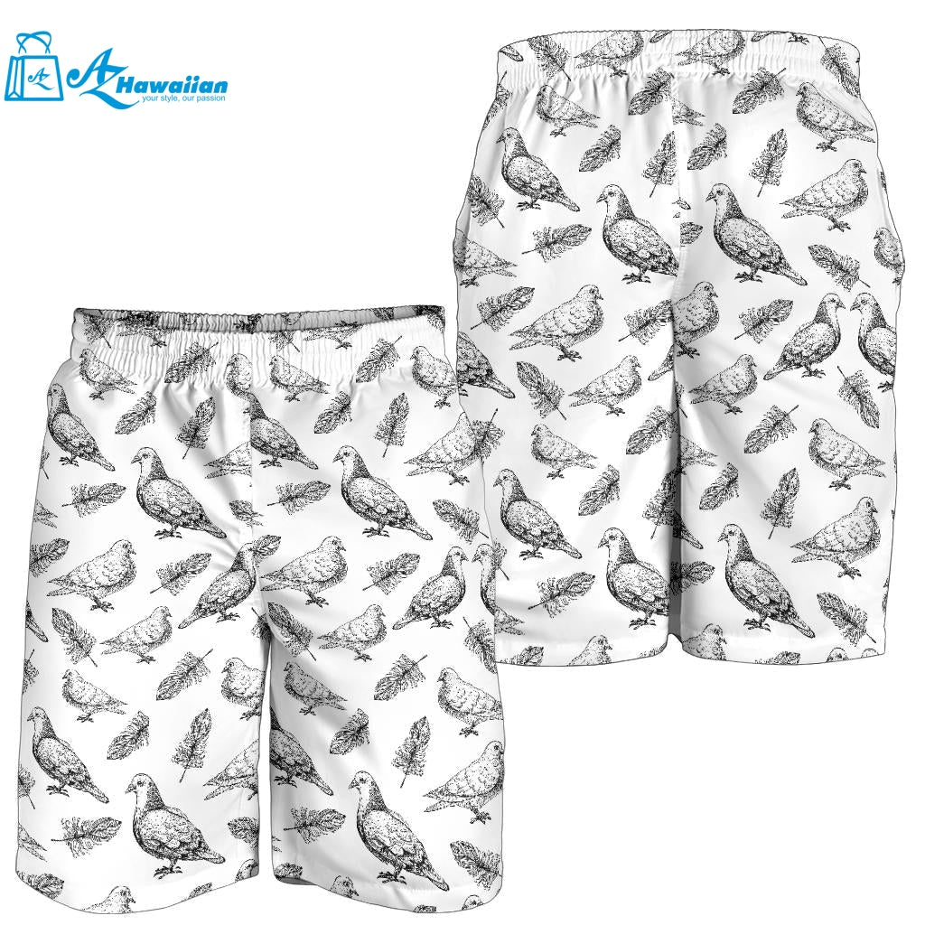 Pigeon Pattern Print Design 05 Men Shorts