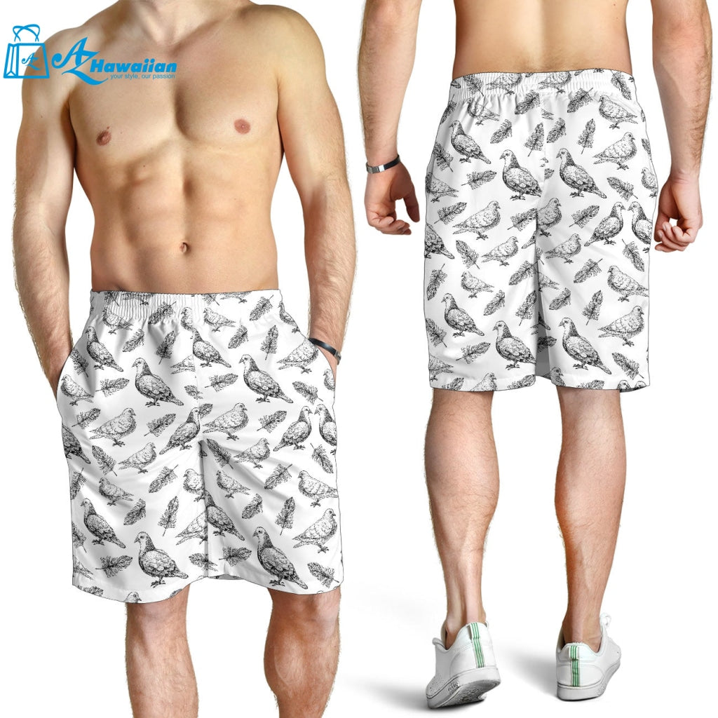 Pigeon Pattern Print Design 05 Men Shorts