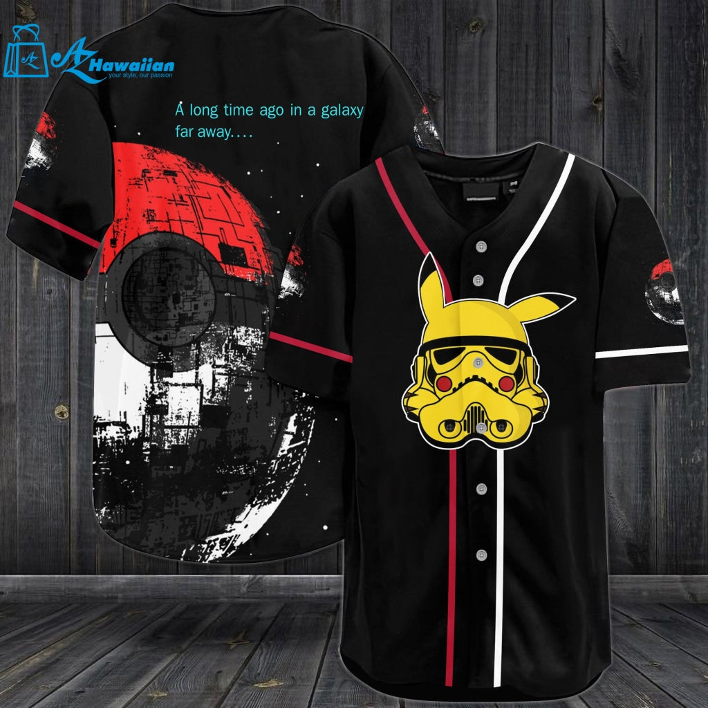 Pikachu A Long Time Ago In A Galaxy Far Away Baseball Jersey 