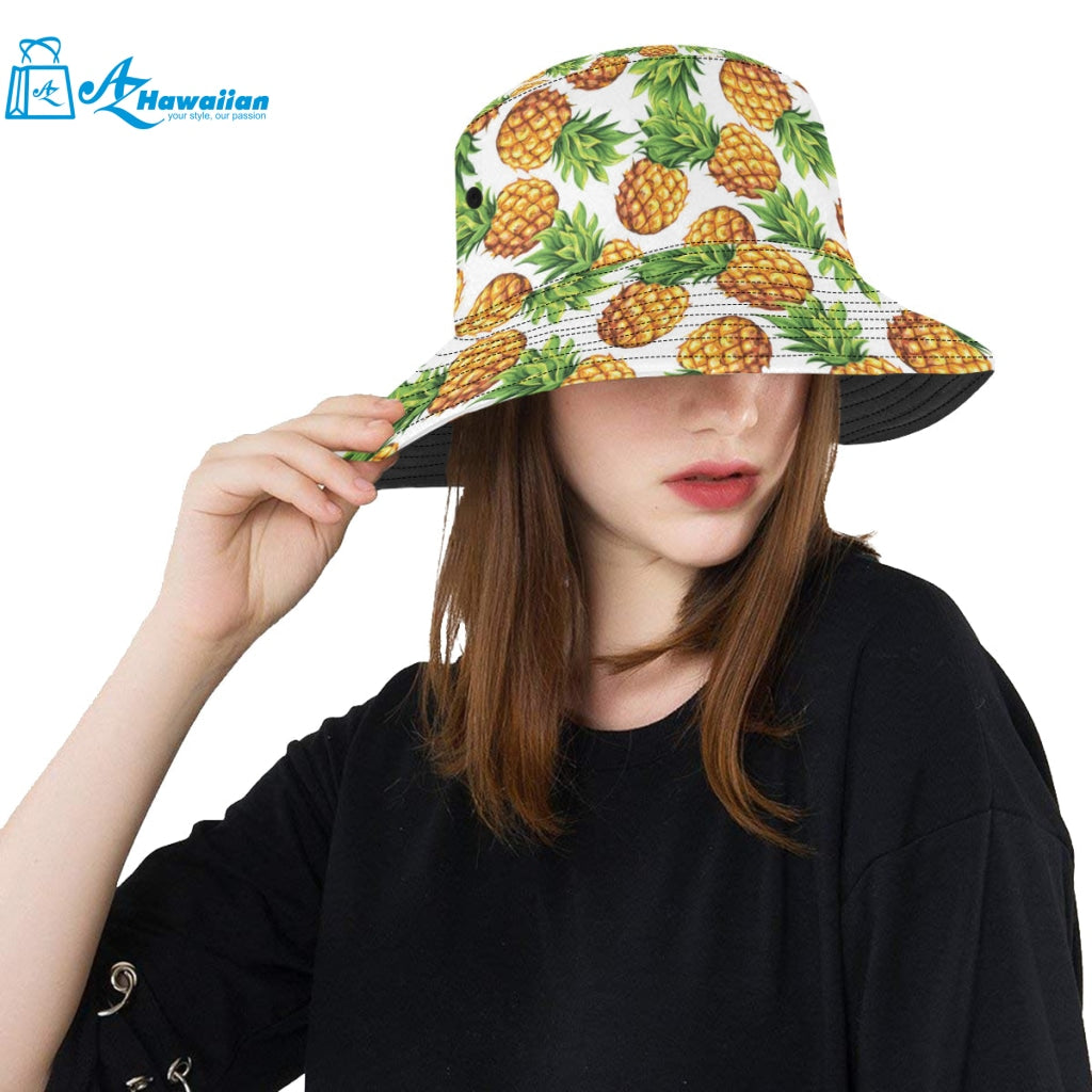 Pineapples design pattern Unisex Bucket Hat