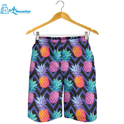 Pineapples Pattern Zigzag Background Men Shorts