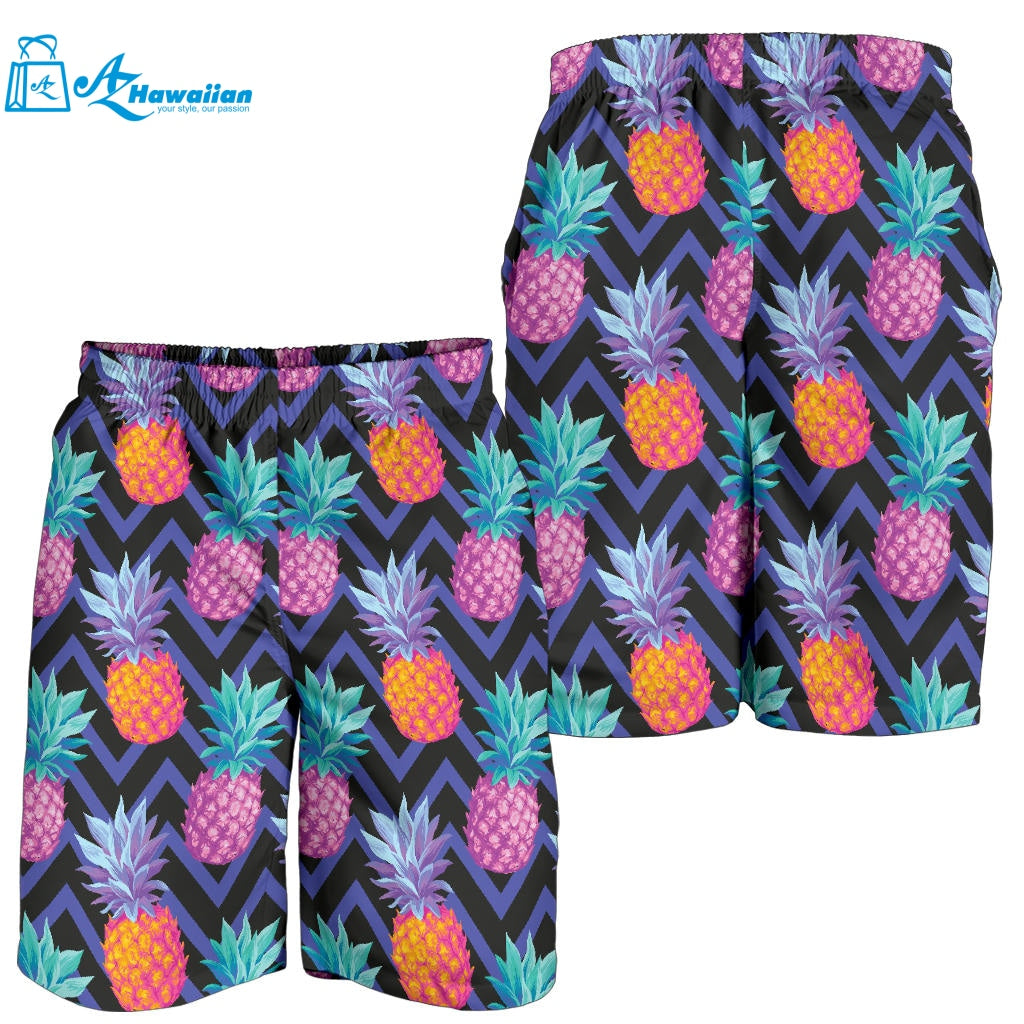 Pineapples Pattern Zigzag Background Men Shorts