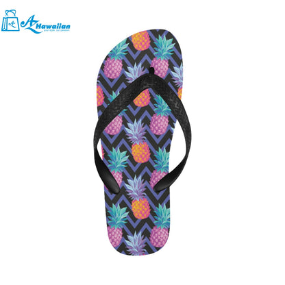 Pineapples pattern zigzag background Unisex Flip Flops