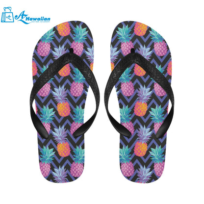 Pineapples pattern zigzag background Unisex Flip Flops