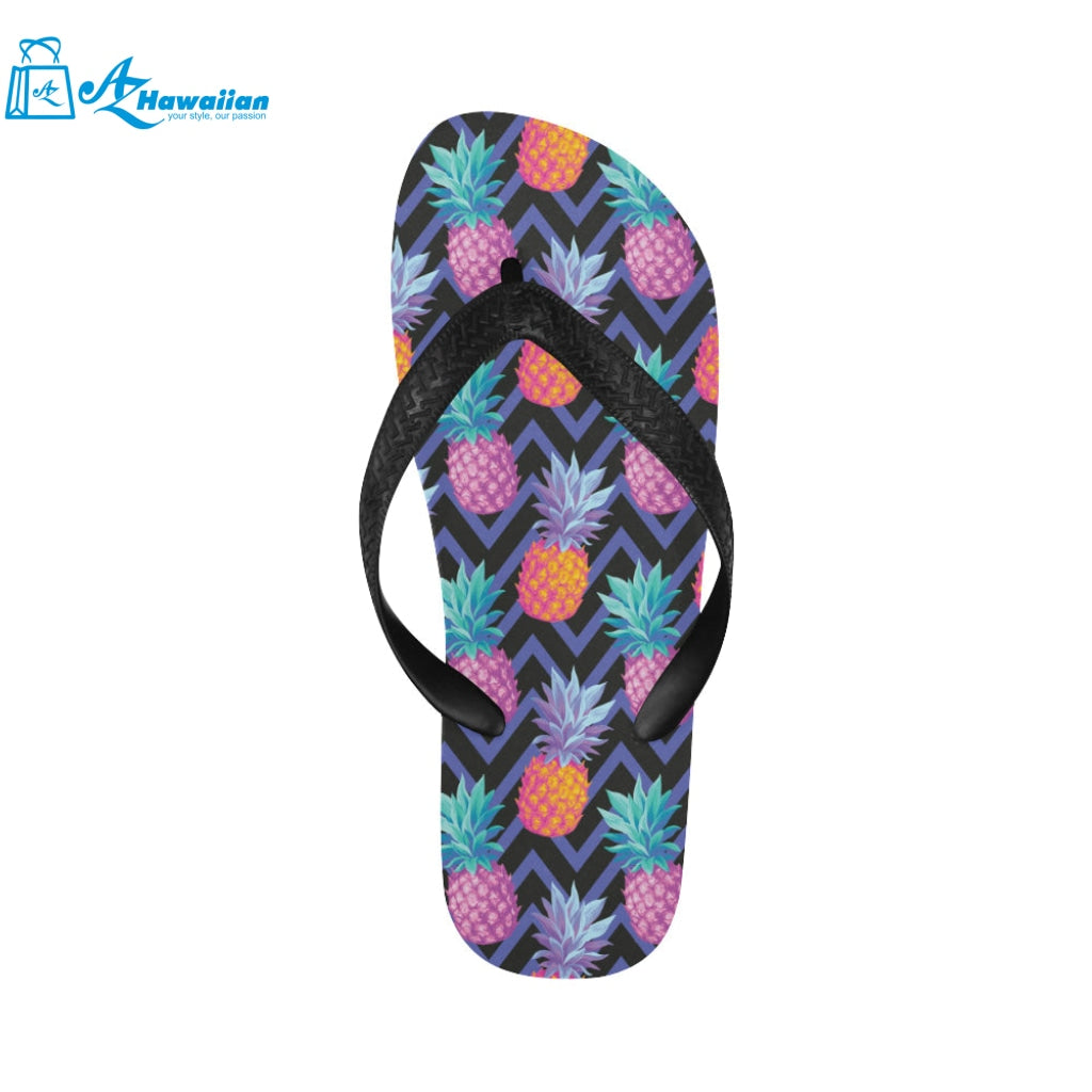 Pineapples pattern zigzag background Unisex Flip Flops