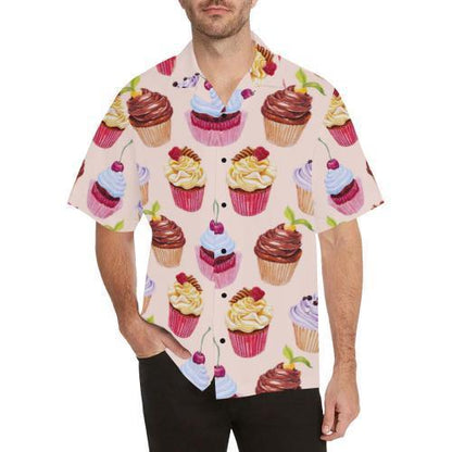 Pink Cupcake Pattern Hawaiian Shirt
