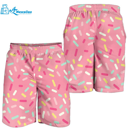 Pink Donut Glaze Candy Pattern Men Shorts