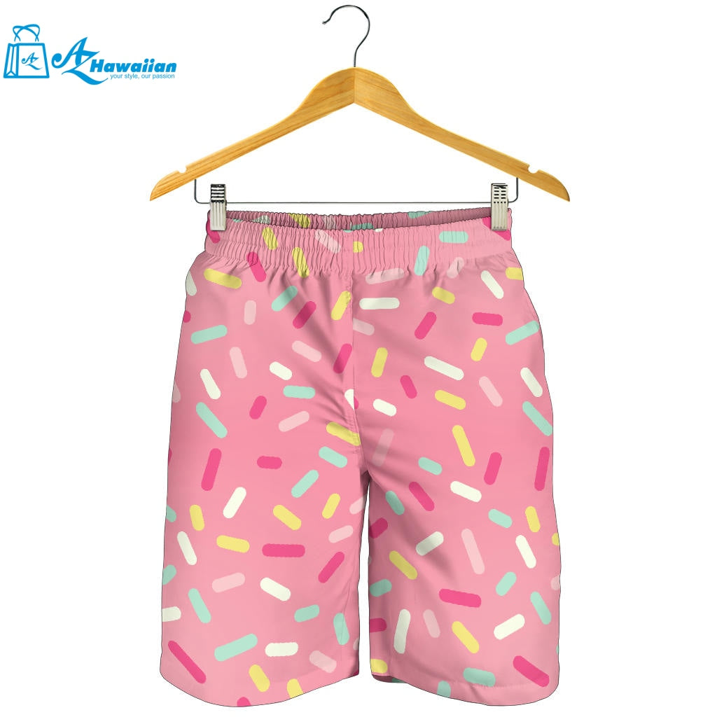 Pink Donut Glaze Candy Pattern Men Shorts