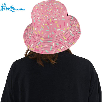 Pink donut glaze candy pattern Unisex Bucket Hat