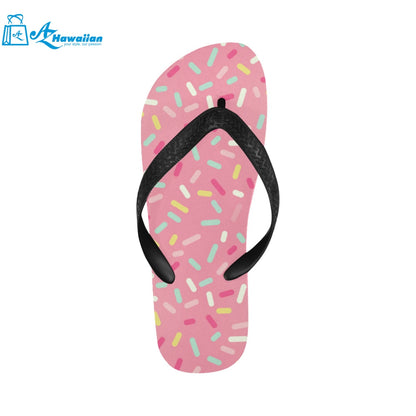 Pink donut glaze candy pattern Unisex Flip Flops