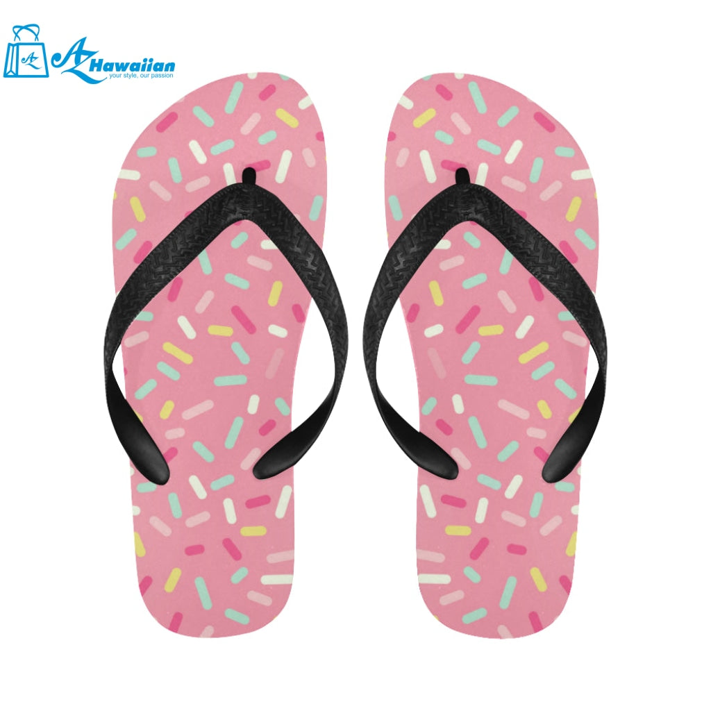 Pink donut glaze candy pattern Unisex Flip Flops