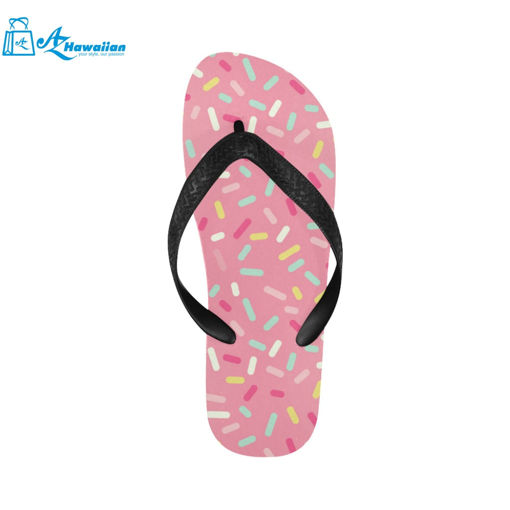 Pink donut glaze candy pattern Unisex Flip Flops