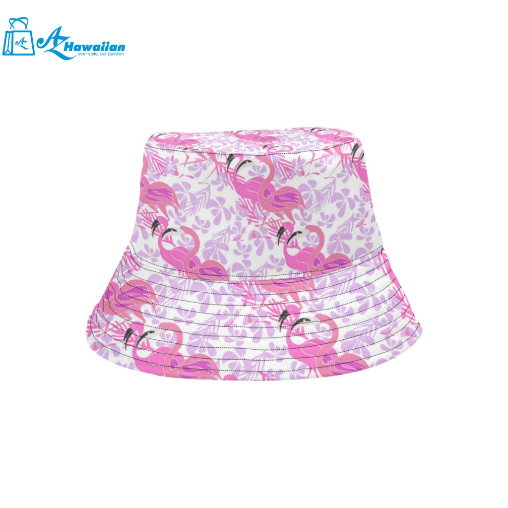 Pink flamingo flower pattern Unisex Bucket Hat