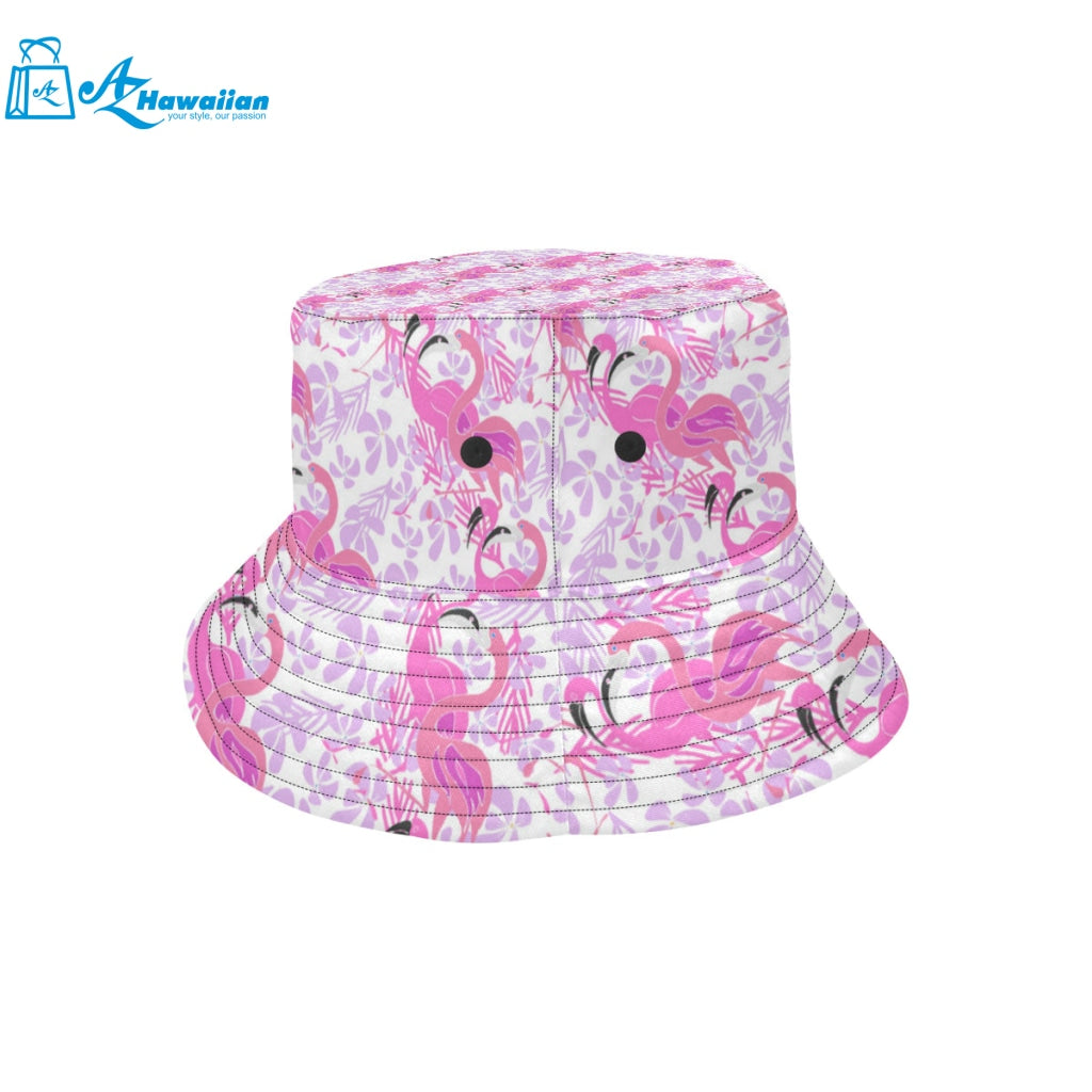 Pink flamingo flower pattern Unisex Bucket Hat