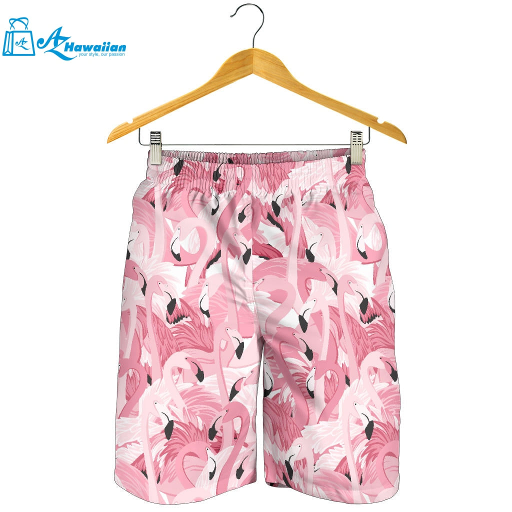 Pink Flamingos Pattern Background Men Shorts