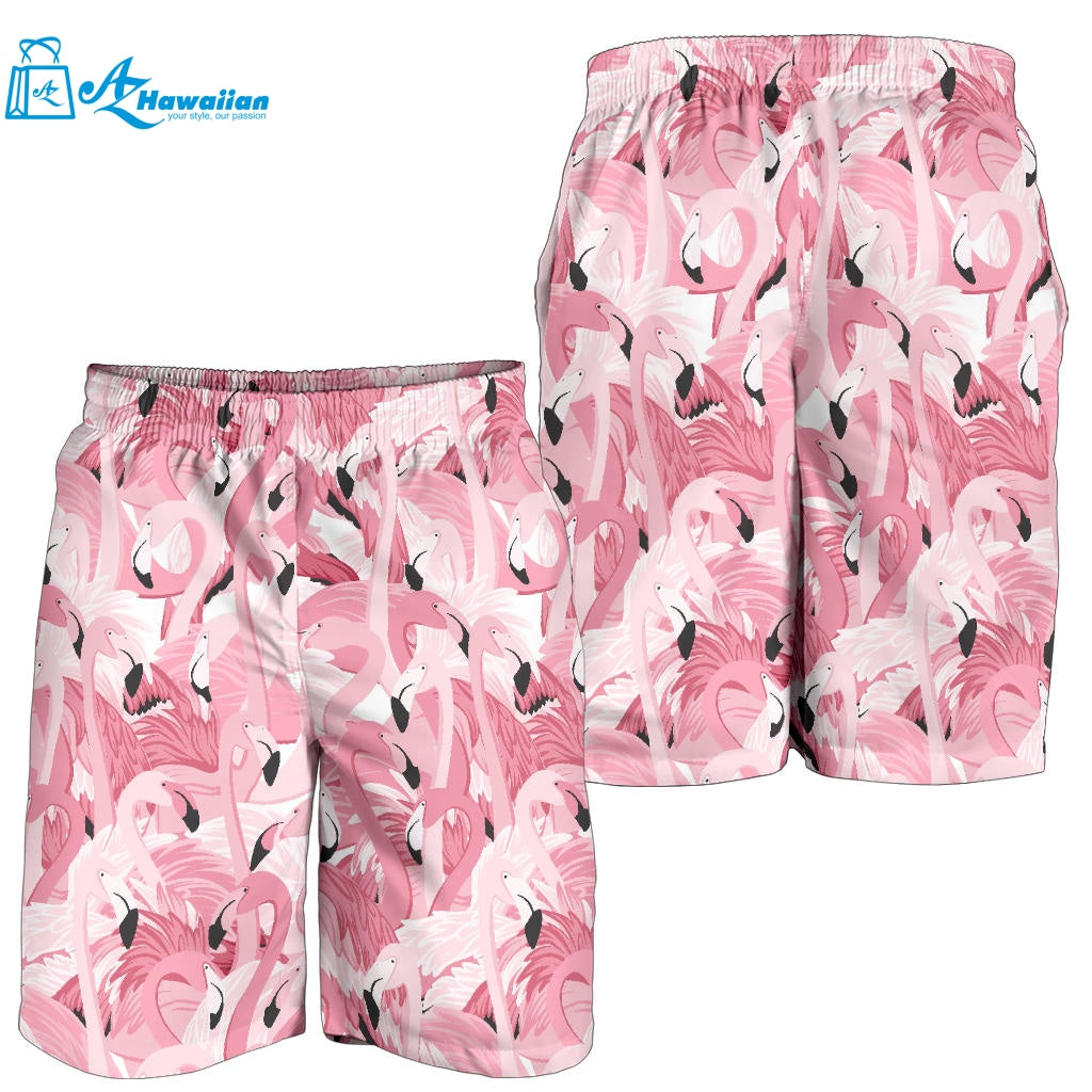 Pink Flamingos Pattern Background Men Shorts