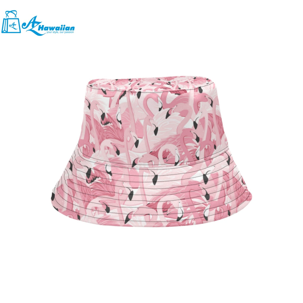 Pink flamingos pattern background Unisex Bucket Hat