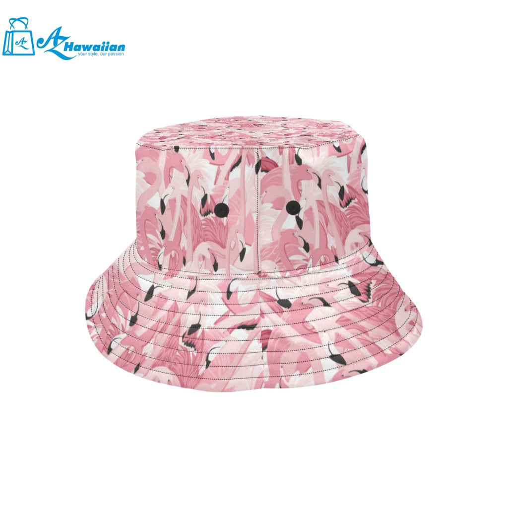 Pink flamingos pattern background Unisex Bucket Hat