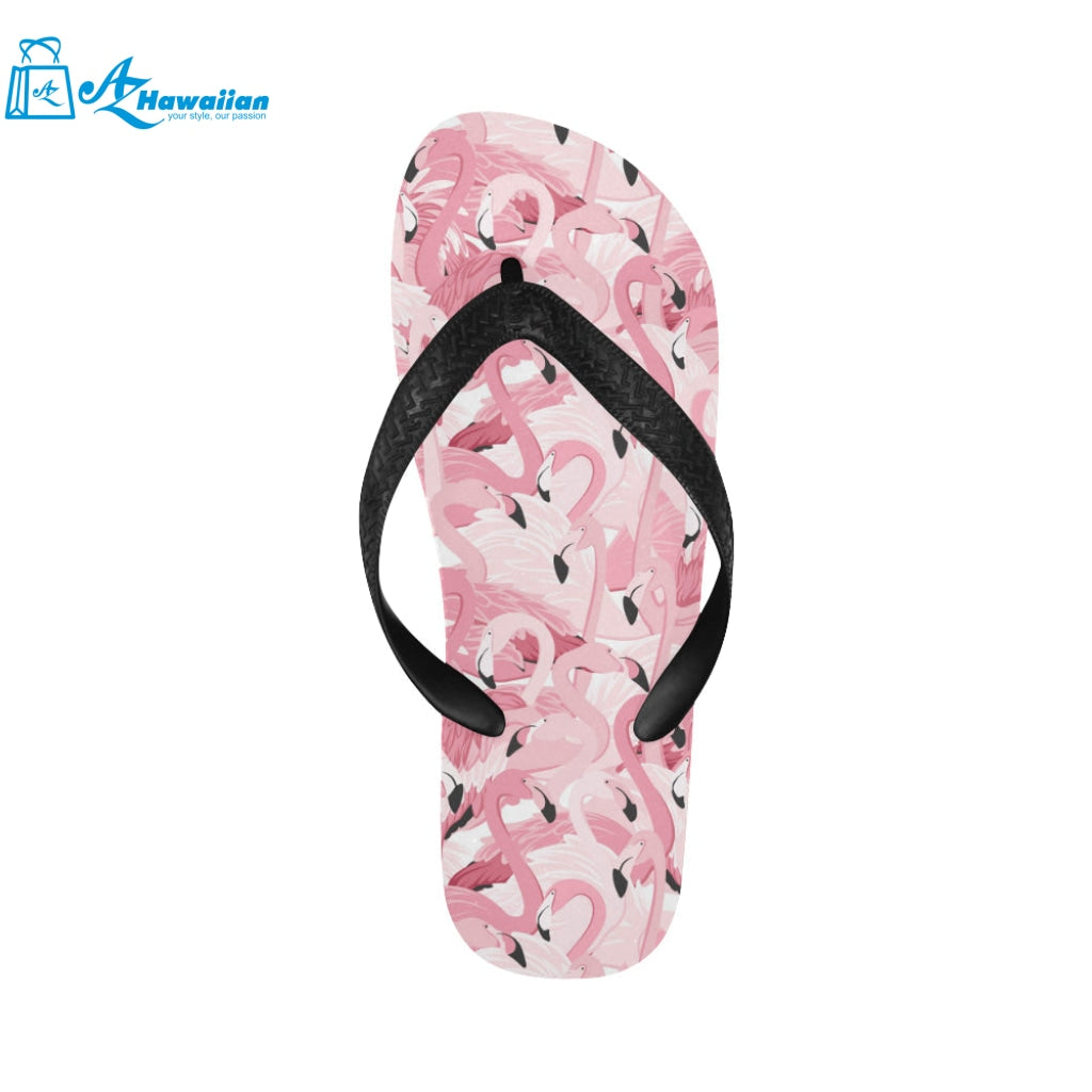 Pink flamingos pattern background Unisex Flip Flops