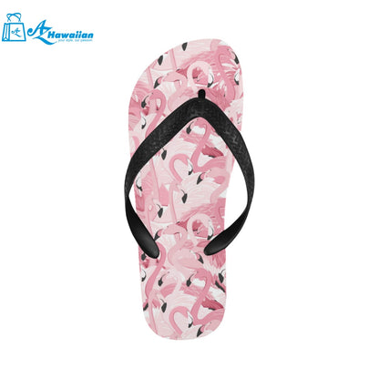 Pink flamingos pattern background Unisex Flip Flops