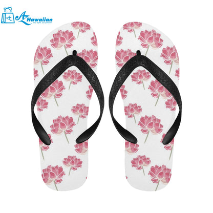 Pink lotus waterlily pattern Unisex Flip Flops