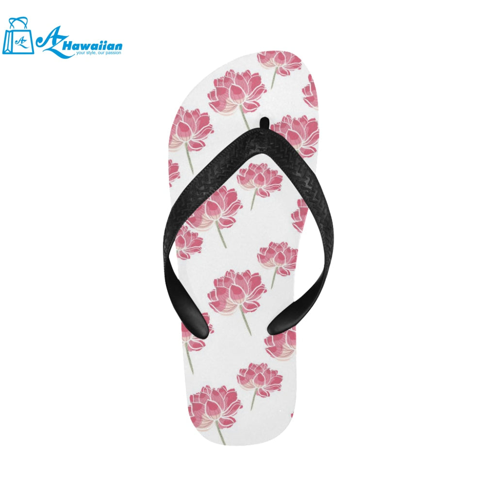 Pink lotus waterlily pattern Unisex Flip Flops