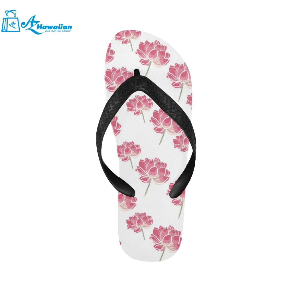 Pink lotus waterlily pattern Unisex Flip Flops