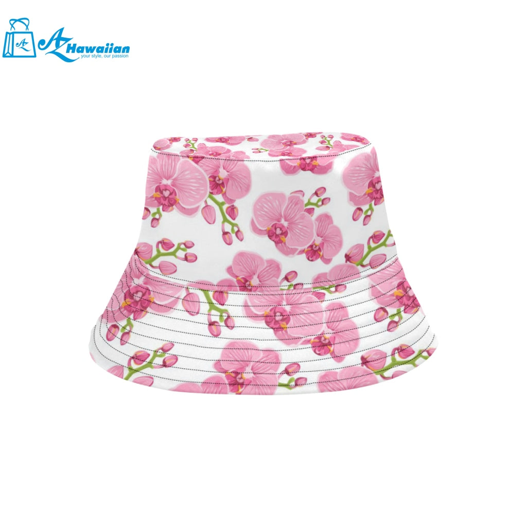 pink purple orchid pattern background Unisex Bucket Hat