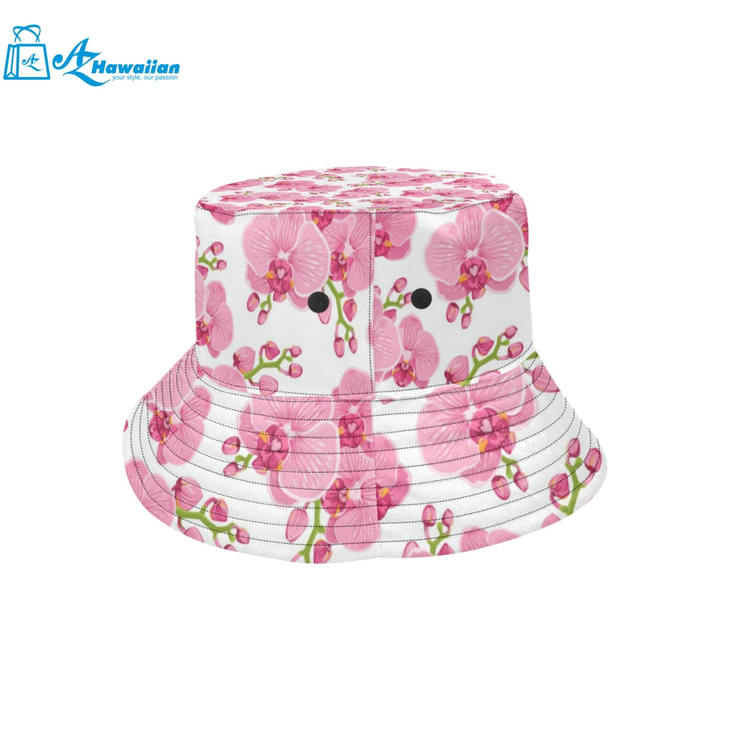 pink purple orchid pattern background Unisex Bucket Hat