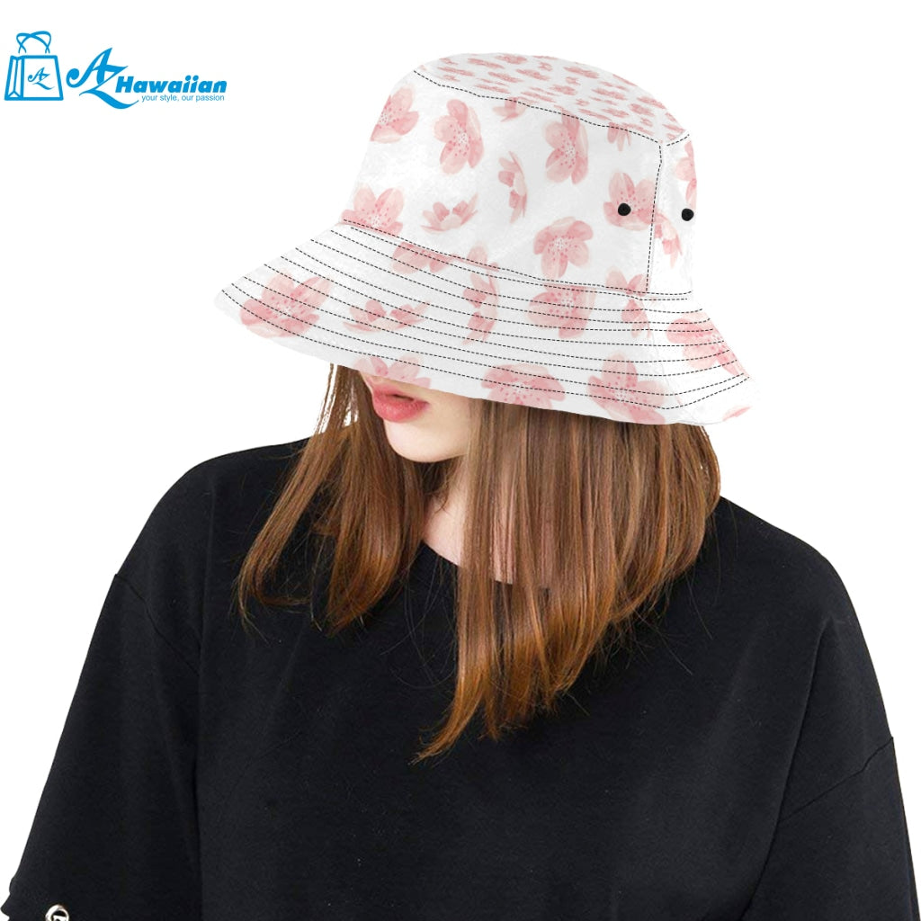 Pink sakura cherry blossom pattern Unisex Bucket Hat